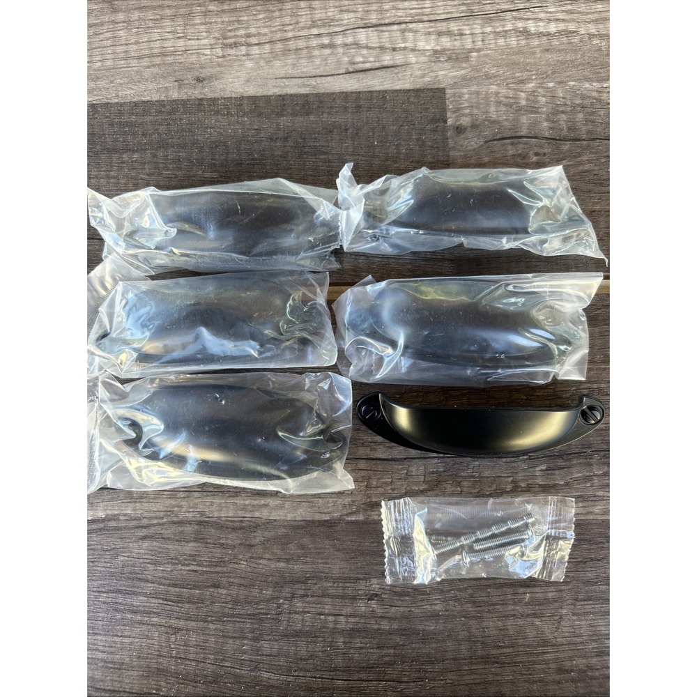 Cabinet Hardware Flat Black Cabinet Cup Pulls Lot Of 6